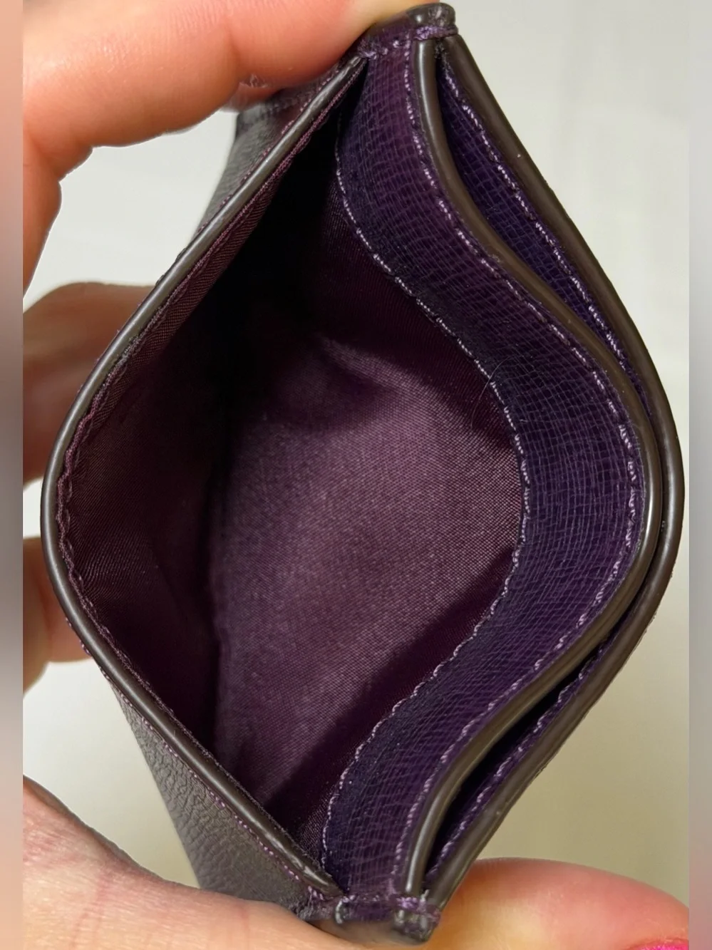Coach purple card holder
